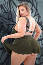 Fantasy Lingerie - AF911 - BOSS Bitch Suspender Skirt - Black/Gold - Queen Size - Stag Shop