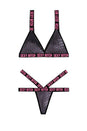 Fantasy Lingerie - AF912 - Sexy Bitch Bralette & Strappy Panty Set - Black - Stag Shop