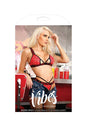 Fantasy Lingerie - AF925 - Extra Spicy Caged Bralette & Thong Panty - Red/Black - Stag Shop