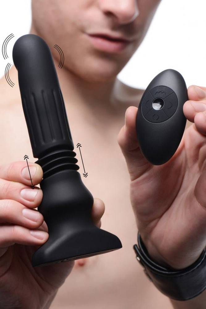 XR Brands - Thunderplugs - Silicone Swelling & Thrusting Plug with Remote Control - Stag Shop