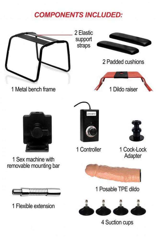 XR Brands - Lovebotz - 4 in 1 Bangin Bench with Sex Machine - Pre Order - Stag Shop