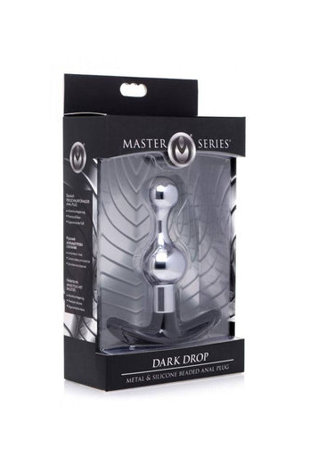 XR Brands - Master Series - Dark Drop Metal and Silicone Beaded Anal Plug - Stag Shop