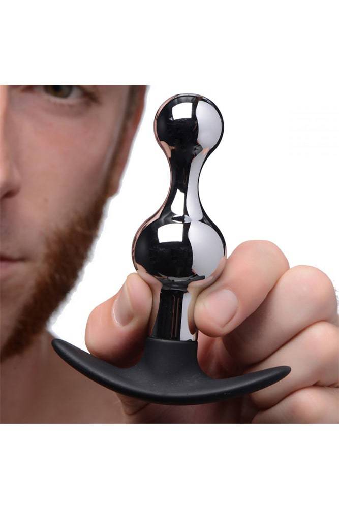 XR Brands - Master Series - Dark Drop Metal and Silicone Beaded Anal Plug - Stag Shop