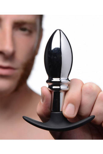 XR Brands - Master Series - Dark Stopper Metal and Silicone Anal Plug - Stag Shop