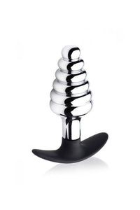 Thumbnail for XR Brands - Master Series - Dark Hive Metal and Silicone Ribbed Anal Plug - Stag Shop