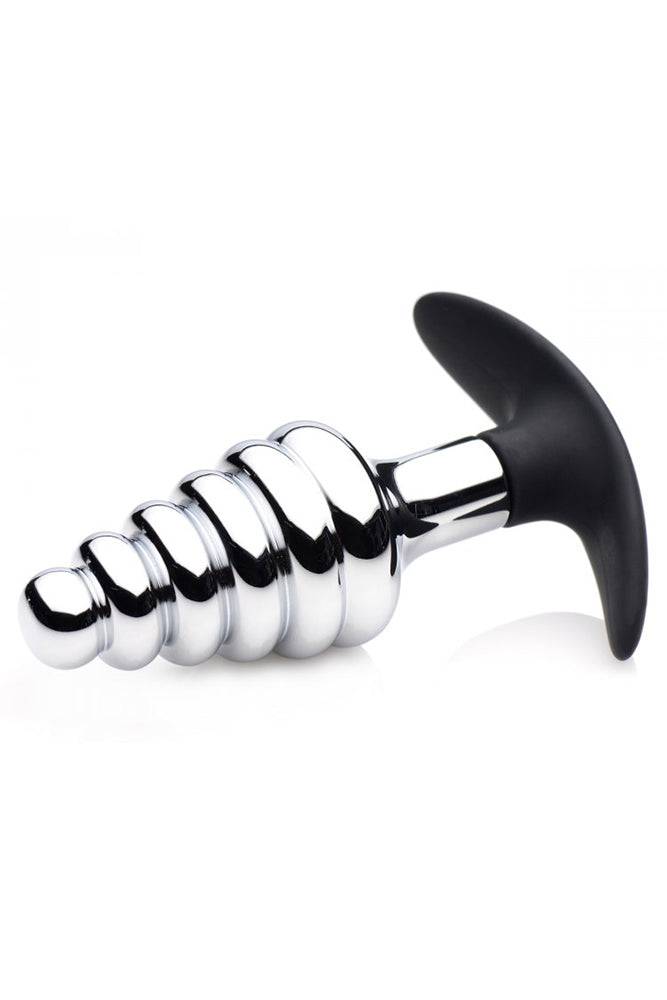 XR Brands - Master Series - Dark Hive Metal and Silicone Ribbed Anal Plug - Stag Shop