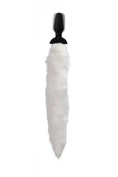 XR Brands - Tailz - White Fox Vibrating Anal Plug with Remote - Stag Shop