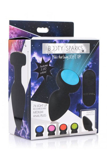 XR Brands - Booty Sparks - Light Up Rechargeable Vibrating Anal Plug - Stag Shop