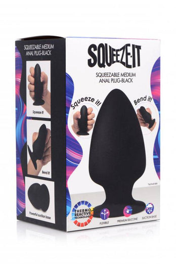 XR Brands - Squeeze-It - Squeezable Silicone Anal Plug - Medium - Stag Shop