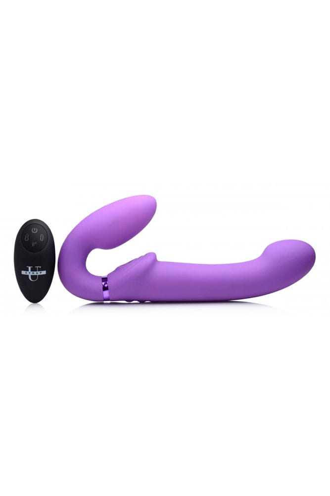 XR Brands - Strap U - Ergo-Fit G-Pulse Inflatable & Vibrating Strapless Strap-On - Purple - Stag Shop