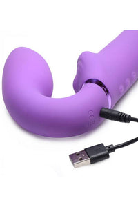 Thumbnail for XR Brands - Strap U - Ergo-Fit G-Pulse Inflatable & Vibrating Strapless Strap-On - Purple - Stag Shop