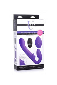 Thumbnail for XR Brands - Strap U - Ergo-Fit G-Pulse Inflatable & Vibrating Strapless Strap-On - Purple - Stag Shop