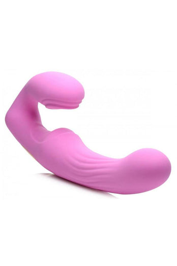 XR Brands - Strap U - 15X U-Pulse Pulse & Vibe Strapless Strap-on w/ Remote - Pink - Stag Shop