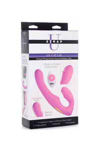 Thumbnail for XR Brands - Strap U - 15X U-Pulse Pulse & Vibe Strapless Strap-on w/ Remote - Pink - Stag Shop