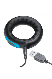 Thumbnail for XR Brands - Power Performance Vibrating Silicone Cock Ring - Black - Stag Shop