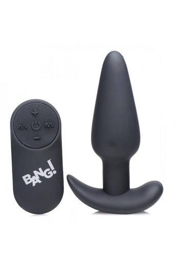 XR Brands - BANG - Remote Control 21X Vibrating Silicone Butt Plug - Black - Stag Shop