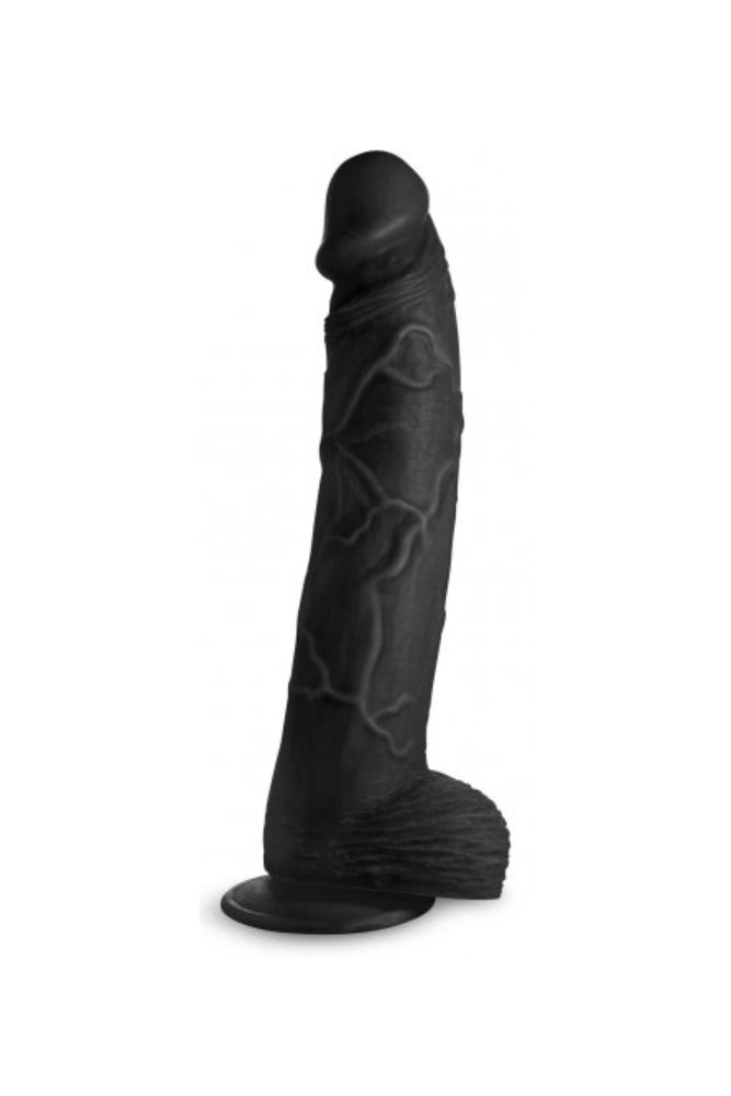 XR Brands - Master Cock - Hung Harry 11.75" Dildo with Balls - Black - Stag Shop
