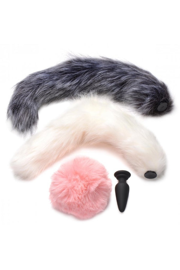 XR Brands - Tailz - Snap-On Silicone Plug with 3 Interchangeable Tails - Stag Shop