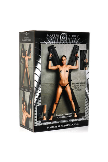 XR Brands - Master Series - St. Andrew's Cross - Black - Stag Shop