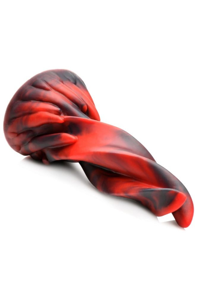 XR Brands - Creature Cocks - Hell Kiss Twisted Tongues Silicone Dildo - Red/Black - Stag Shop