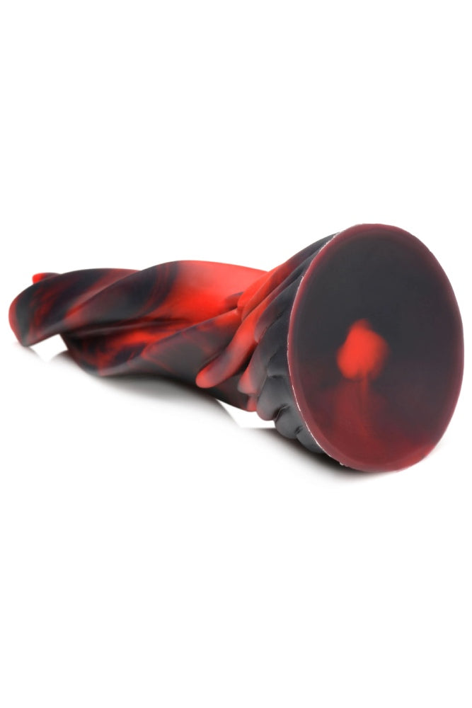 XR Brands - Creature Cocks - Hell Kiss Twisted Tongues Silicone Dildo - Red/Black - Stag Shop