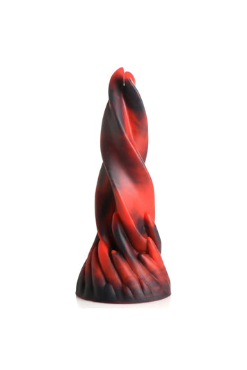 XR Brands - Creature Cocks - Hell Kiss Twisted Tongues Silicone Dildo - Red/Black - Stag Shop