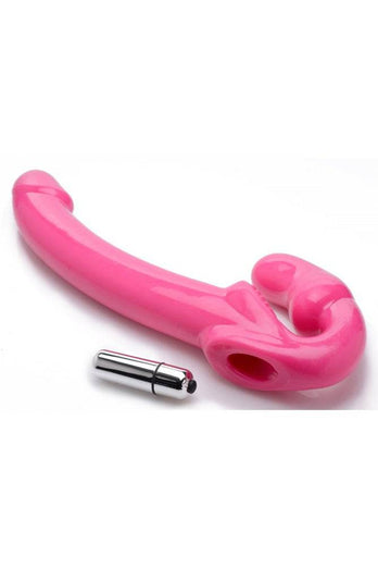XR Brands - Strap U - 7X Revolver Slim 8 Inch Vibrating Strapless Strap-on - Pink - Stag Shop