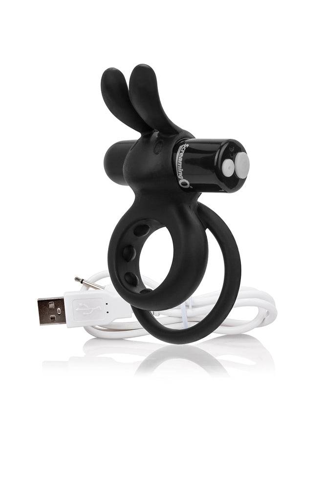 Screaming O - Charged - O Hare Rechargeable Rabbit Cock Ring - Black - Stag Shop
