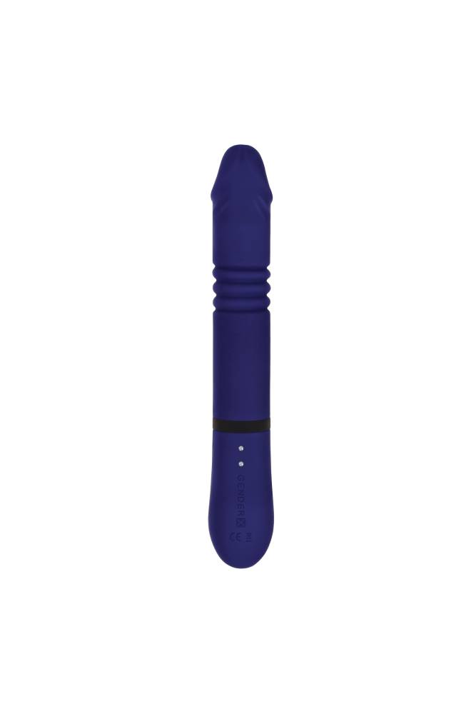 Evolved - Gender X - All In One Thrusting Rabbit Vibrator - Blue - Stag Shop