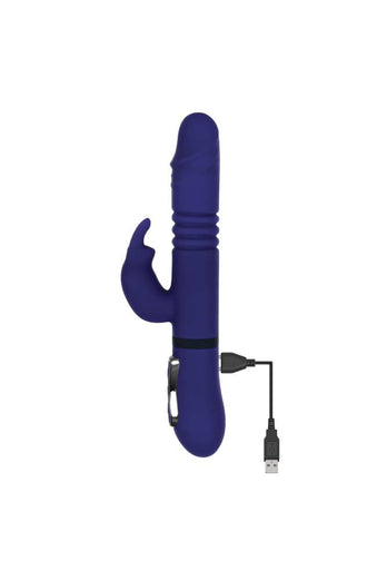 Evolved - Gender X - All In One Thrusting Rabbit Vibrator - Blue - Stag Shop