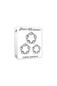 Thumbnail for Zero Tolerance - Three Amigos Cock Ring Set - Clear - Stag Shop