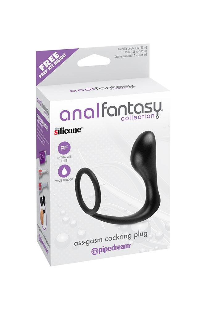 Pipedream - Anal Fantasy - Ass-gasm Cock Ring Butt Plug - Black - Stag Shop