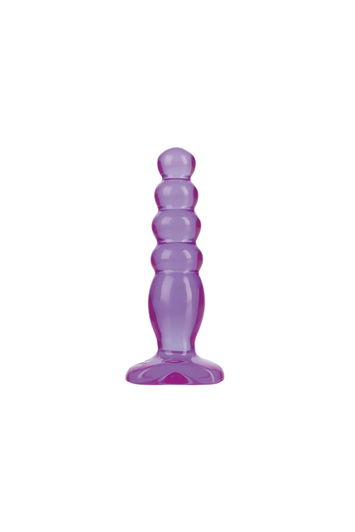Crystal Jellies by Doc Johnson - Anal Delight Beaded Plug - Purple - Stag Shop