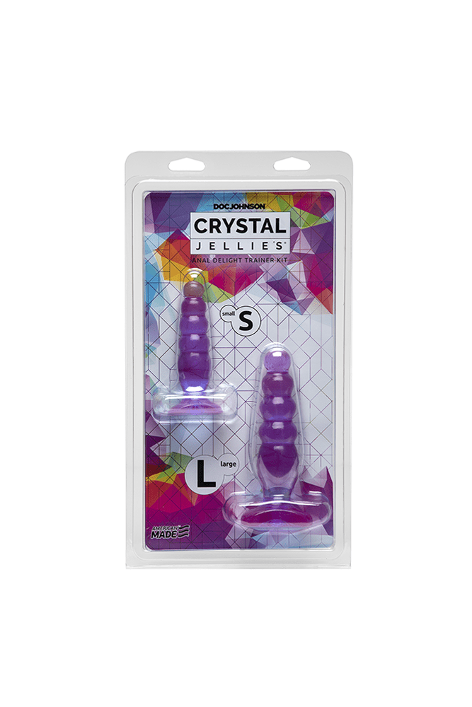 Crystal Jellies by Doc Johnson - Anal Delight Trainer Kit - Purple - Stag Shop