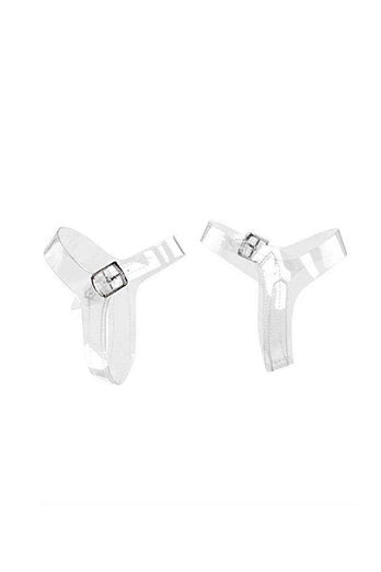 Pleaser USA - Detachable/Reusable Clear Ankle Straps - Clear - Stag Shop
