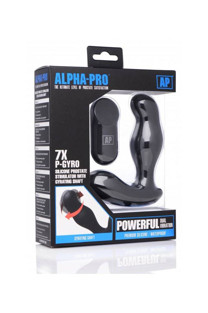 XR Brands - Alpha-Pro - P-GYRO Gyrating Prostate Stimulator - Black - Stag Shop