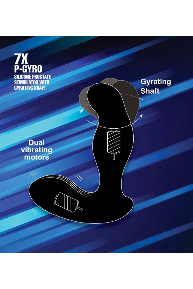 XR Brands - Alpha-Pro - P-GYRO Gyrating Prostate Stimulator - Black - Stag Shop