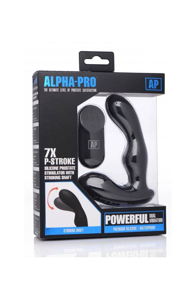 XR Brands - Alpha-Pro - P-STROKE Stroking Prostate Stimulator - Black - Stag Shop