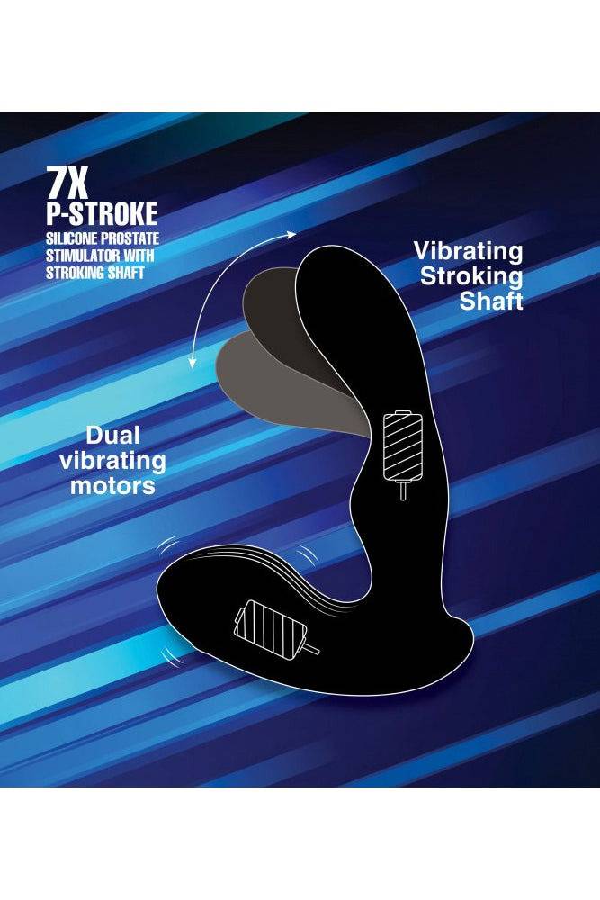 XR Brands - Alpha-Pro - P-STROKE Stroking Prostate Stimulator - Black - Stag Shop