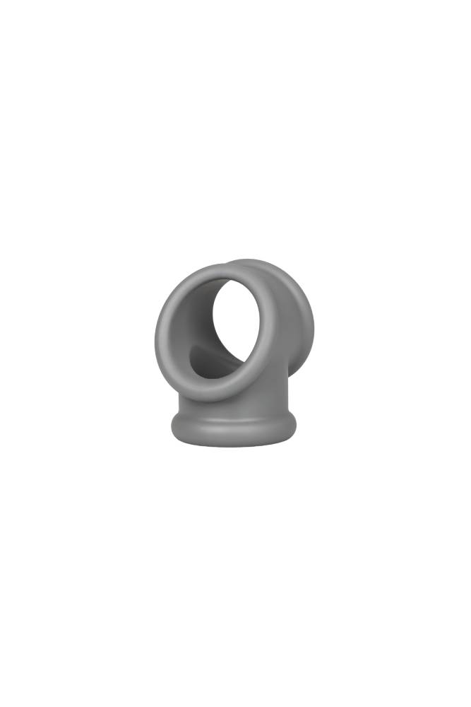 Cal Exotics - Alpha - Liquid Silicone Precision Ring with Scrotum Support - Grey - Stag Shop