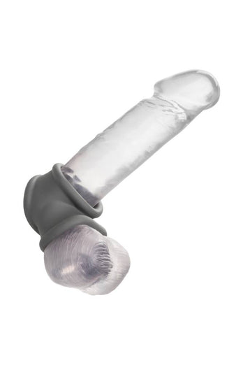 Cal Exotics - Alpha - Liquid Silicone Precision Ring with Scrotum Support - Grey - Stag Shop