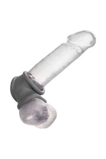 Cal Exotics - Alpha - Liquid Silicone Precision Ring with Scrotum Support - Grey - Stag Shop