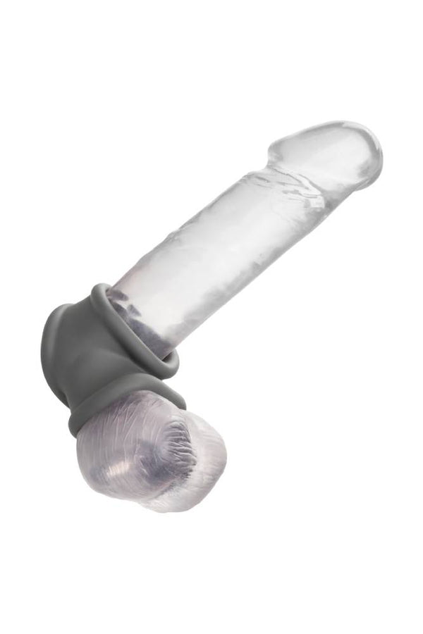 Cal Exotics - Alpha - Liquid Silicone Precision Ring with Scrotum Support - Grey - Stag Shop