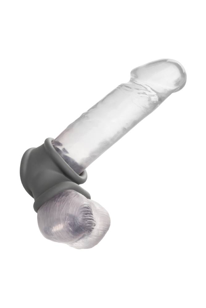 Cal Exotics - Alpha - Liquid Silicone Precision Ring with Scrotum Support - Grey - Stag Shop