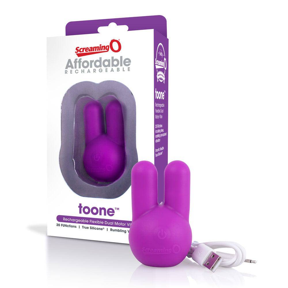 Screaming O - Charged - Toone Rechargeable Dual Tipped Vibrator - Purple - Stag Shop