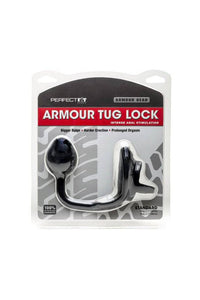 Thumbnail for Perfect Fit - Armour Tug Lock Cock Ring & Plug - Black - Stag Shop