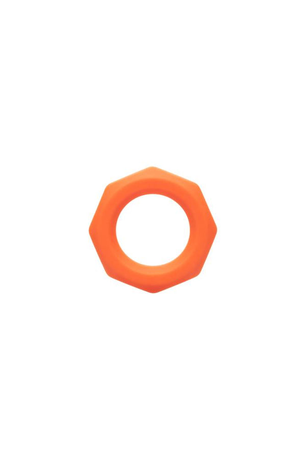 Cal Exotics - Alpha - Liquid Silicone Sexagon Ring - Orange - Stag Shop