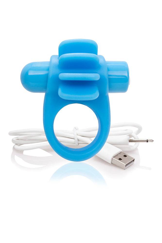Screaming O - Charged - Skooch Rechargeable Vibrating Textured Cock Ring - Blue - Stag Shop