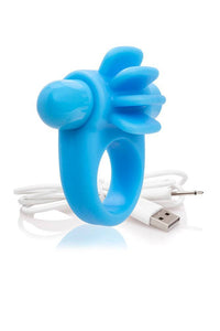 Thumbnail for Screaming O - Charged - Skooch Rechargeable Vibrating Textured Cock Ring - Blue - Stag Shop
