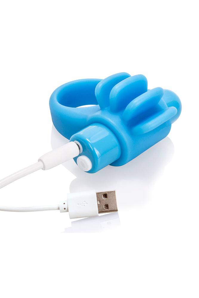 Screaming O - Charged - Skooch Rechargeable Vibrating Textured Cock Ring - Blue - Stag Shop